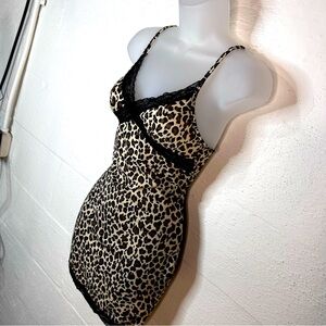 Soft leopard print slip dress
